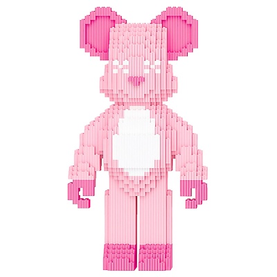 Конструктор 3D Медведь розовый 4180 деталей 3D6404 1